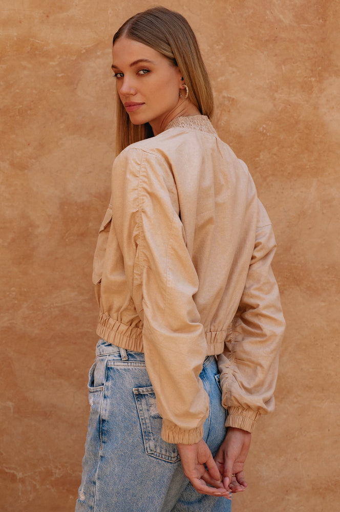 
                  
                    Denver Linen Bomber Jacket
                  
                